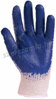 KIFUTÓ MÁRTOTT KÉK LATEX KESZTYŰ,KÖTÖTT, KEVERTSZÁLAS HÁT_10