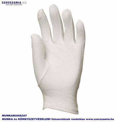Varrott pamut boy kesztyű, fehér, kézháton csuklógumis, méret: 11, 10pár / csomag
