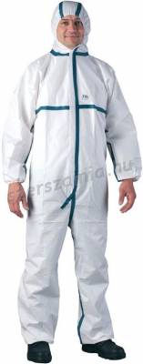 TD MP4 overál fehér/zöld csík, méret: XL, 1 darab