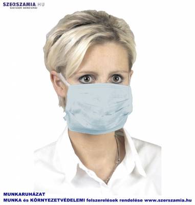 Egészségügyi maszk gumis kék háromrétegű,, KIFUTÓ termék, Helyettesítő: 45440, 45442, 45455 50db / doboz