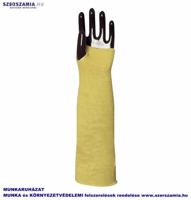 Kötött sárga kevlar karvédő, hő- és vágásbiztos, méret: 45 cm, méret: 10, 1 pár
