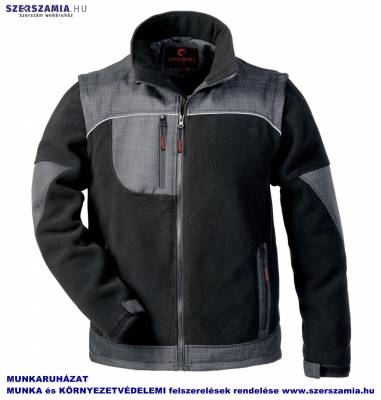 AUSTRU Fekete 2/1 mikropolár cipzáros pulóver, méret: XL, 1 darab