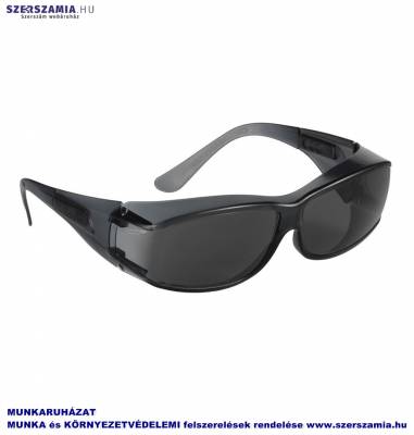 GUESTLUX színezett karcmentes védőszemüveg sötét keret, KIFUTÓ termék, Helyettesítő: VISILUX 1 darab