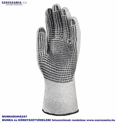 TAEKI5 Vágásbiztos kötött kesztyű, PVC pöttyös, méret: 10 , 1 pár