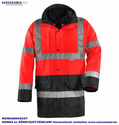 FLUO 4/1PE piros/fekete kabát, méret: S