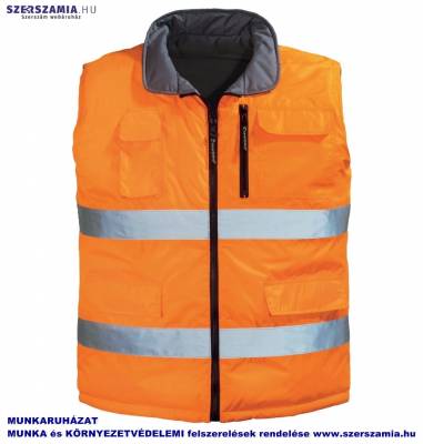 FLUO narancs kifordítható mellény, méret: M, 1 darab