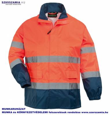 HI-WAY szellőző PE/PU esőruha narancs/kék, méret: M, 1 darab