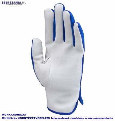 Bőrkesztyű, szürke színsertés/kék Nylon kézhát, méret: 10, 1 pár