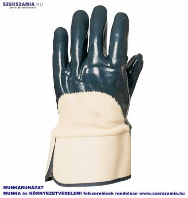 EUROTRIL Kézhátig duplán mártott kék Nitril kesztyű, ACT, méret: 10, 10pár / csomag