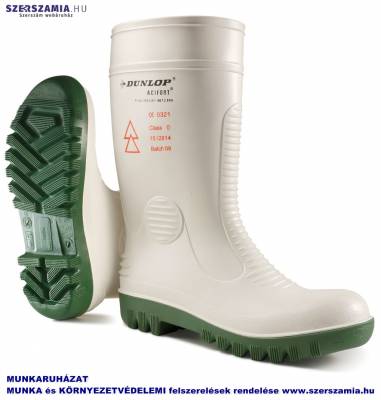 DUNLOP Acifort high voltage fehér villanyszerelő csizma, méret: 42, 1 pár