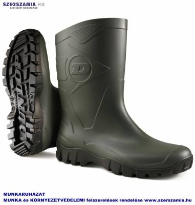 DUNLOP Dee K580011 rövidszárú zöld PVC csizma, méret: 43, 1 pár