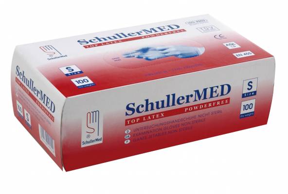 Egyszer használatos latex kesztyű, púderezett 100 Medstar Latex PP S/7" 100db