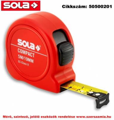 Mérőszalag 19 mm Compact CO 5m EK-osztály 2, SOLA 30 db/doboz