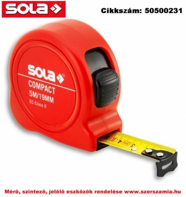 Mérőszalag 25 mm, mm/hüvelyk skálával Protect PE 525 5 ME EK osztály 2 SOLA50550631