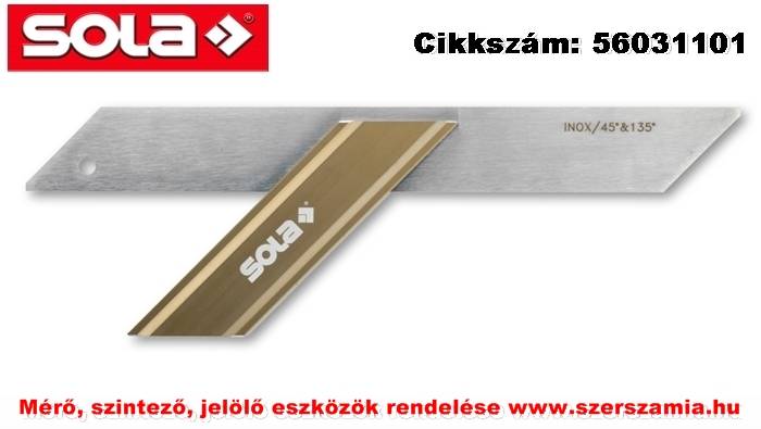 Szögvonalzó GWG 300 kékített rugóacél, 300x110mm SOLA