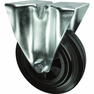 Közepes teherbírású gumiabroncsos kerék, polipropilén aggyal, fix típus felső tányérral 125mm