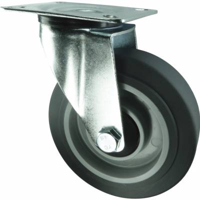 Közepes teherbírású gumiabroncsos kerék, bolygó típus felső tányérral, szürke 160mm