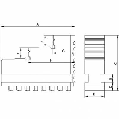 Esztergatokmány pofa külső készlet 315mm 3 db-os