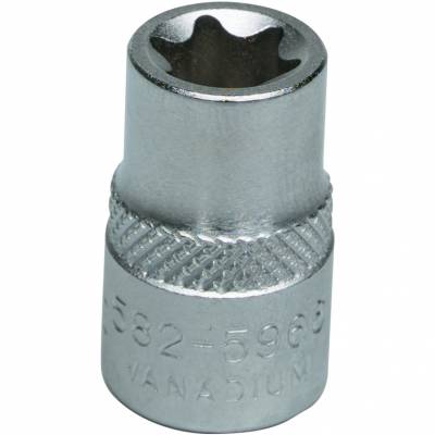 Torx dugókulcs 1/2col meghajtóval E10 x 37mm