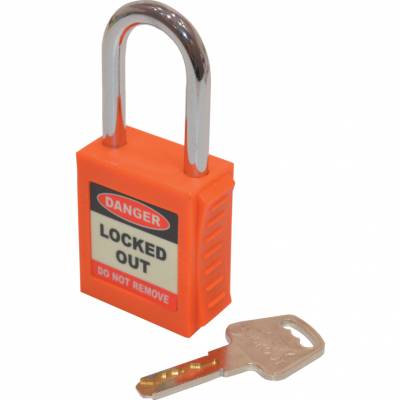 Lakat biztonsági lockout egyedi kulcsokkal 25x38 mm LOK012