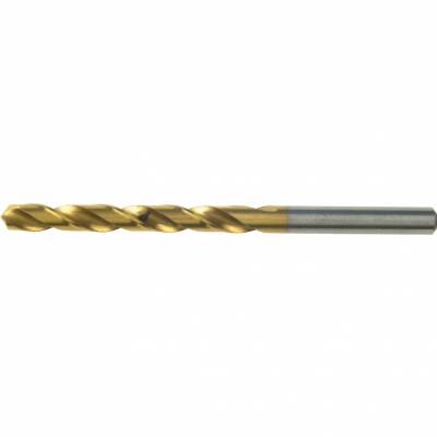 Csigafúró normál hosszú, köszörült hornyú, TiN bevonatú, hengeres szárral 1,0mm HSS DIN338