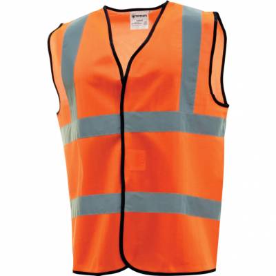 Láthatósági mellény narancssárga 2 testcsík vállcsíkokkal 3XL BS EN 471 Class 2