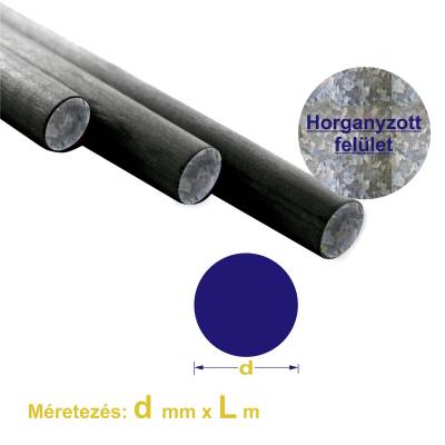 Köracél horganyzott, A38 ø 10mm x 6m 1szál