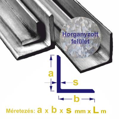 Szögvas horganyzott, S235, 20 x 20 x 3mm x 2m ±5mm 3db