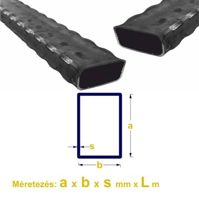 Zártszelvény bordás (mángorolt) 40 x 20 x 2mm x 2m ±5mm 3db