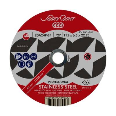 SWATYCOMET PROFESSIONAL INOX tisztítókorong 115x6,5(6,0)x22,2 20A24P-BF