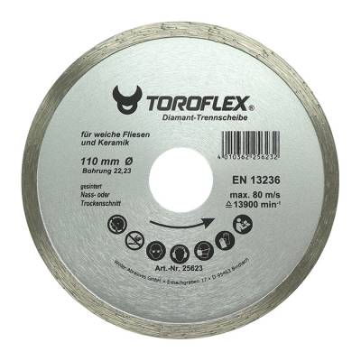 TOROFLEX HOBBY csempe gyémánttárcsa 110x22,2/SH5,5