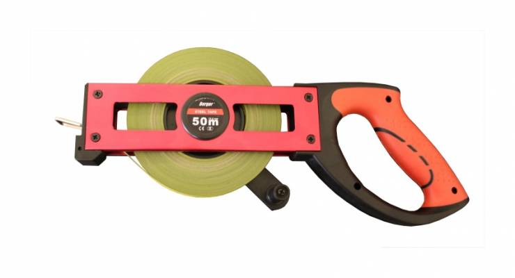BERGER mérőszalag, nyitott fém ház, acél szalag 50mx12,5mm