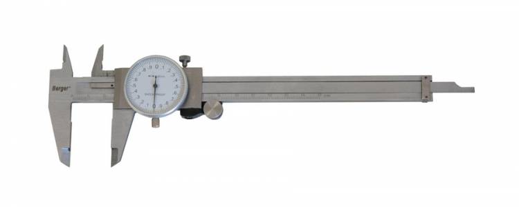 BERGER mérőórás tolómérő, mélységmérővel 300/0,02mm