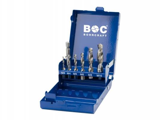 BOHRCRAFT metrikus kombinált gépi menetfúró készlet HSS-G 7r. M3-M10 MB7