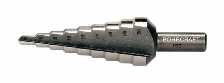BOHRCRAFT lépcsős lemezfúró HSS d4-12/1mm 9 lépcsős No.1