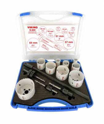 VIKING univerzális körkivágó készlet 9+4r. 19-64 S-200