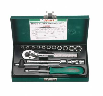 HANS 1/4˝ dugókulcs készlet 16r. 4-12mm 2616M