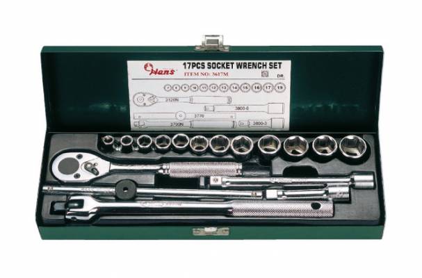 HANS 3/8˝ dugókulcs készlet 17r. 7-19mm 3617M