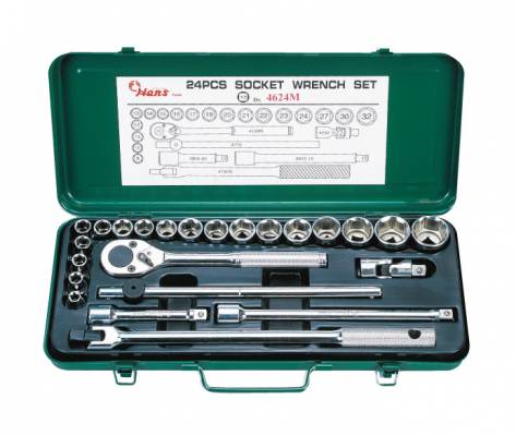 HANS 1/2˝ dugókulcs készlet 24r. 8-32mm 4624M