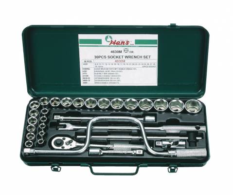 HANS 1/2˝ dugókulcs készlet 12 szögű 30r. 8-32mm 4630-2M