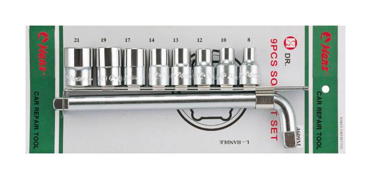 HANS 1/2˝ dugókulcs készlet 9r. 8-21mm L hajtószár 4609M