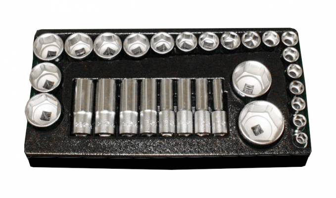 HANS 1/2˝ dugókulcsfej készlet 29r. 10-46mm TT-2 fiókmodul