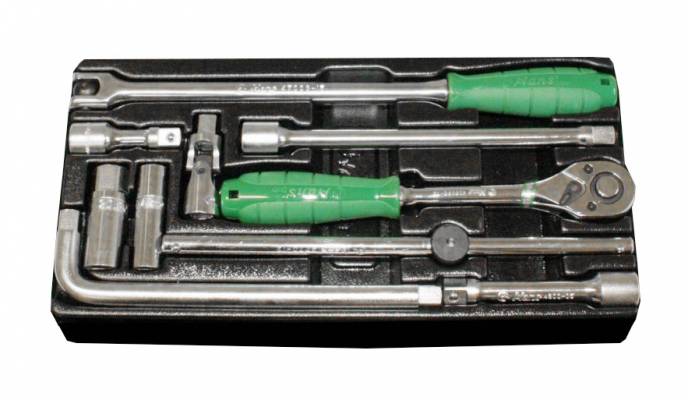 HANS 1/2˝ dugókulcs hajtó készlet 10r. TT-3 fiókmodul