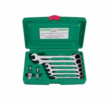 HANS racsnis csillag-villás kulcskészlet 6+4r. 8-19mm + adapterek 16651MB