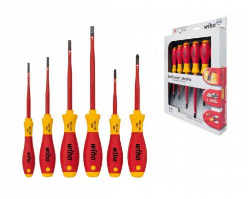 WIHA SoftFinish electric slimFix VDE csavarhúzó készlet 6r. SL+PH 3201 K6/No.35389