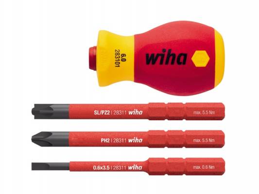 WIHA SoftFinish electric slimVario VDE Stubby bittartó készlet 4r.SL+PH+SL/PZ SB28310101/No.41230