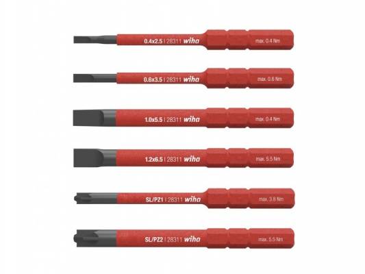 WIHA electric SlimBit bit hegy készlet 6r. SL+SL/PZx0,75 2831-B607/No.42213