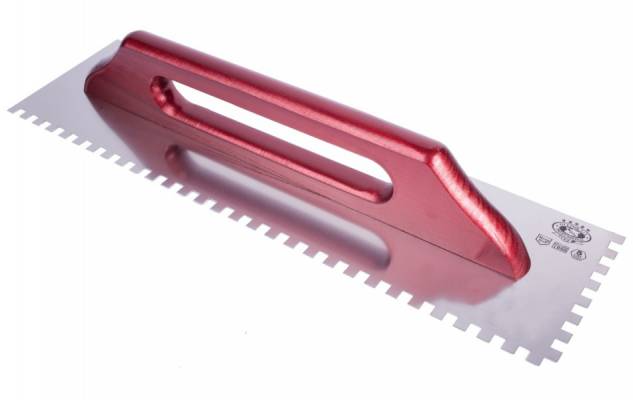 Svájci glettelő fogazott INOX E12 130x480mm Profi