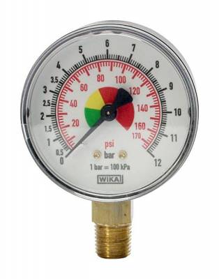 GAV manométer kerékfúvatóhoz 0-12bar 1/4˝ 63mm RAD