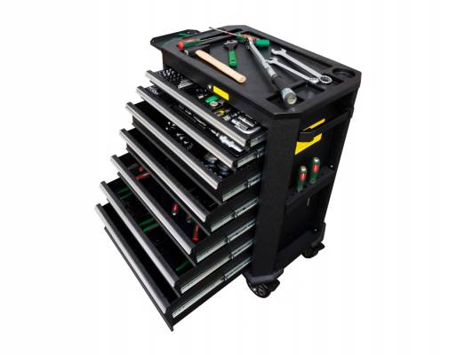 HANS szerszámkocsi 7 fiókos + 271r. szerszám klt.